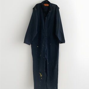 Red Kap Blue Paint Thrashed Twill Action Back Coverall with Chest Pockets Sz 50